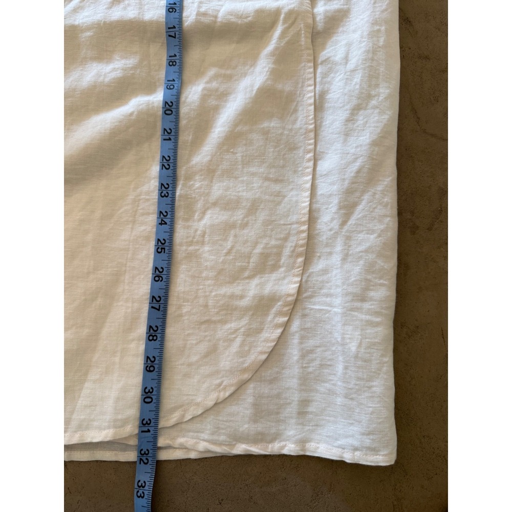 Emerson Fry India Collection Organic Linen Wrap Midi Skirt Cream ML Handmade NEW - Picture 11 of 13